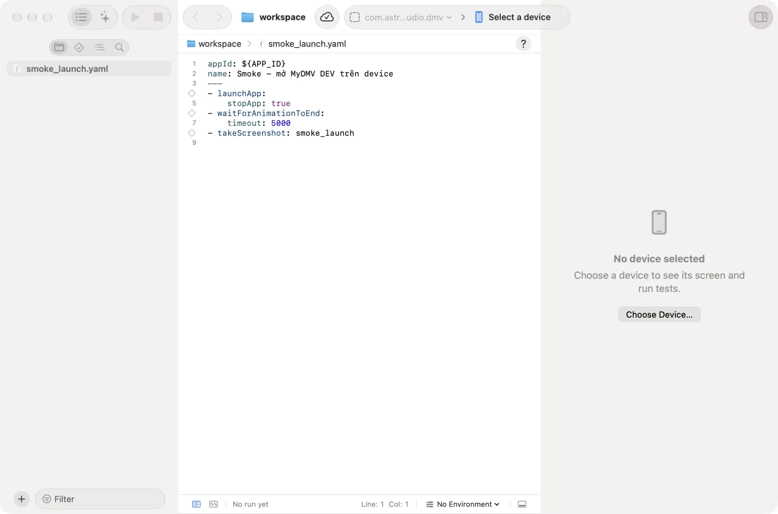 The main window with the Files navigator, the editor and the toolbar