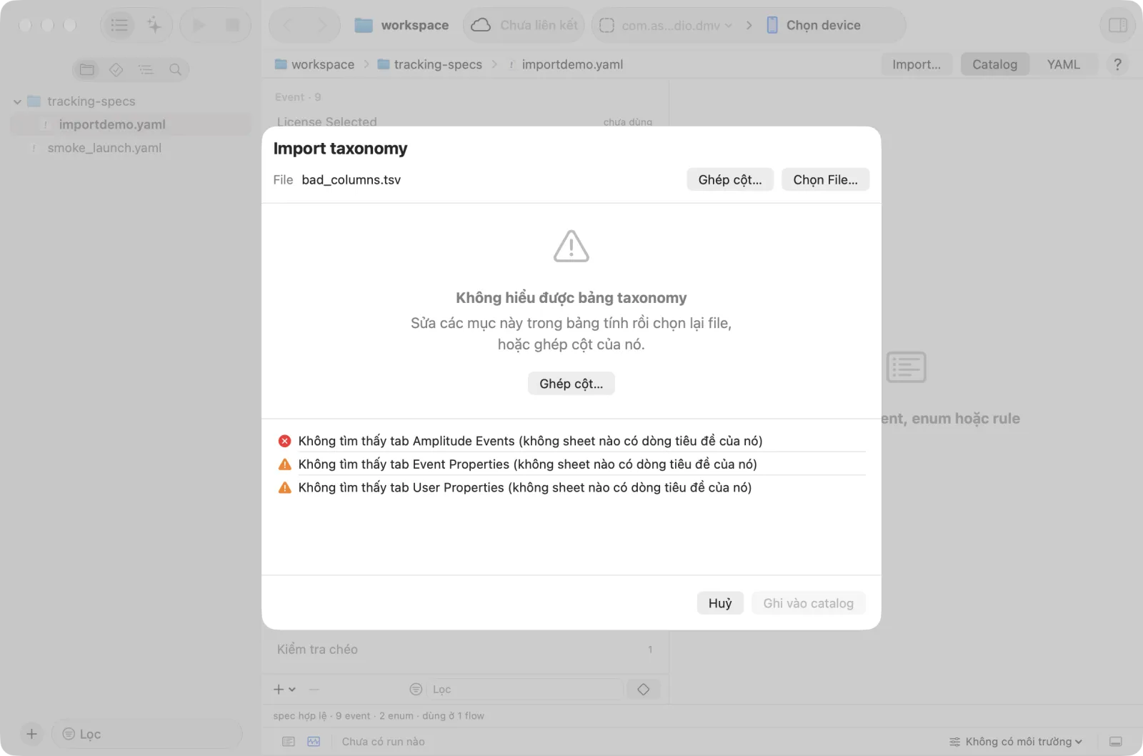 Sheet có issue: các issue được liệt kê để bạn sửa sheet