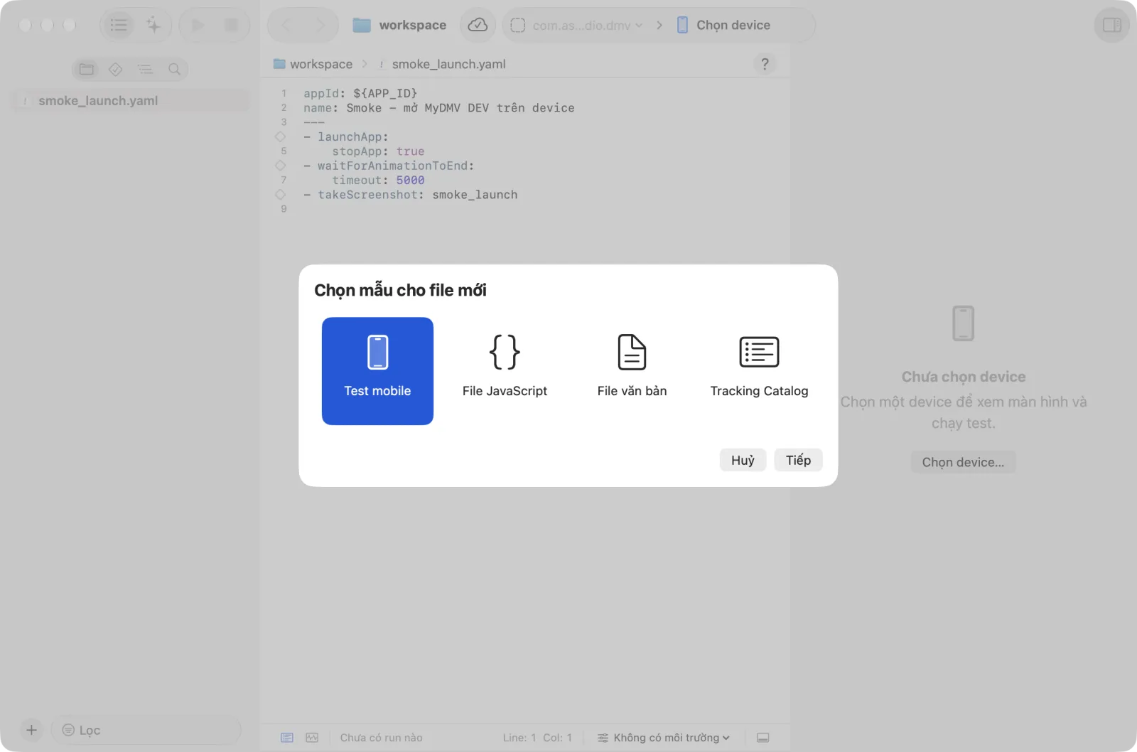 Sheet File mới với các ô mẫu