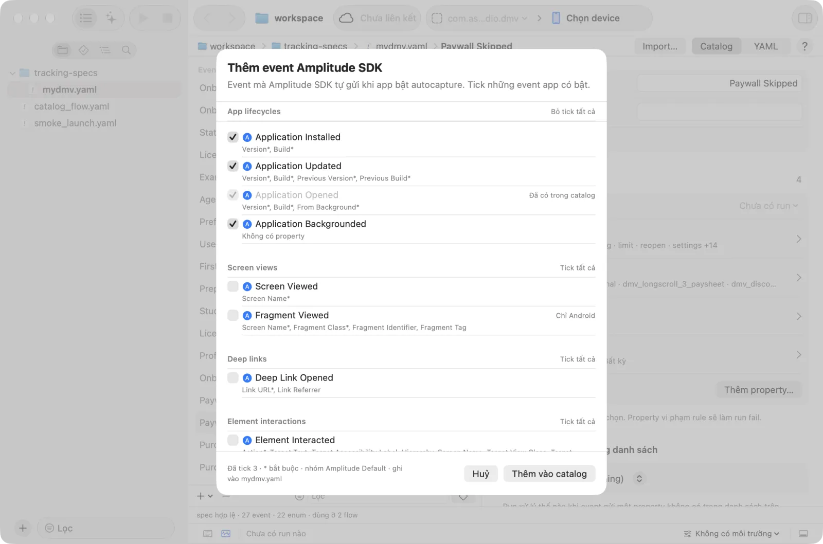 Sheet Event Amplitude SDK