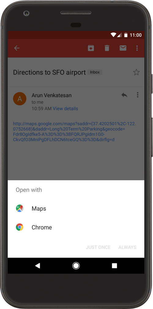 Android app chooser dialog